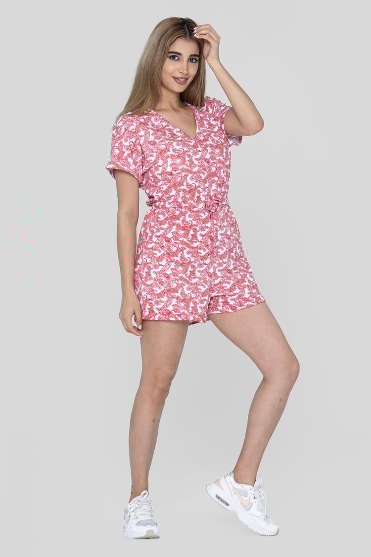 Roll up Sleeves AOP Play Suit