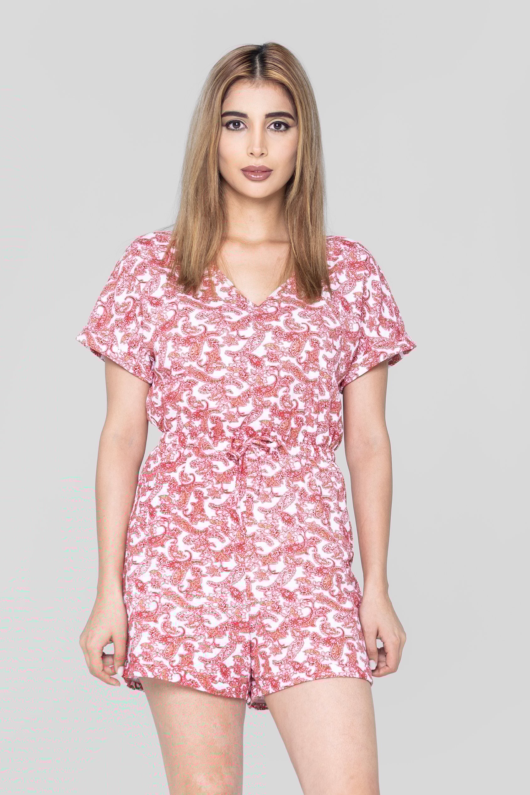 Roll up Sleeves AOP Play Suit