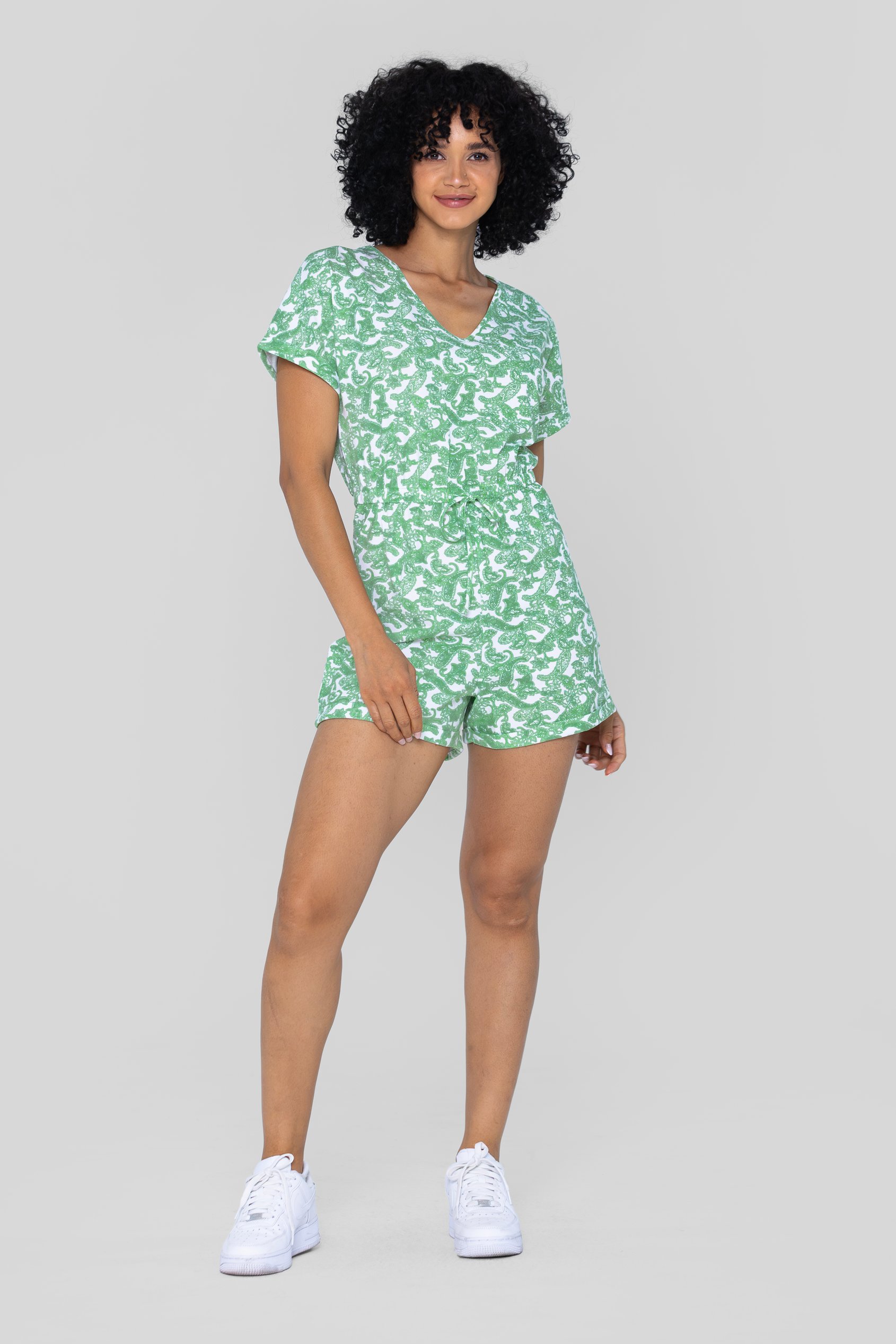 Roll up Sleeves AOP Play Suit