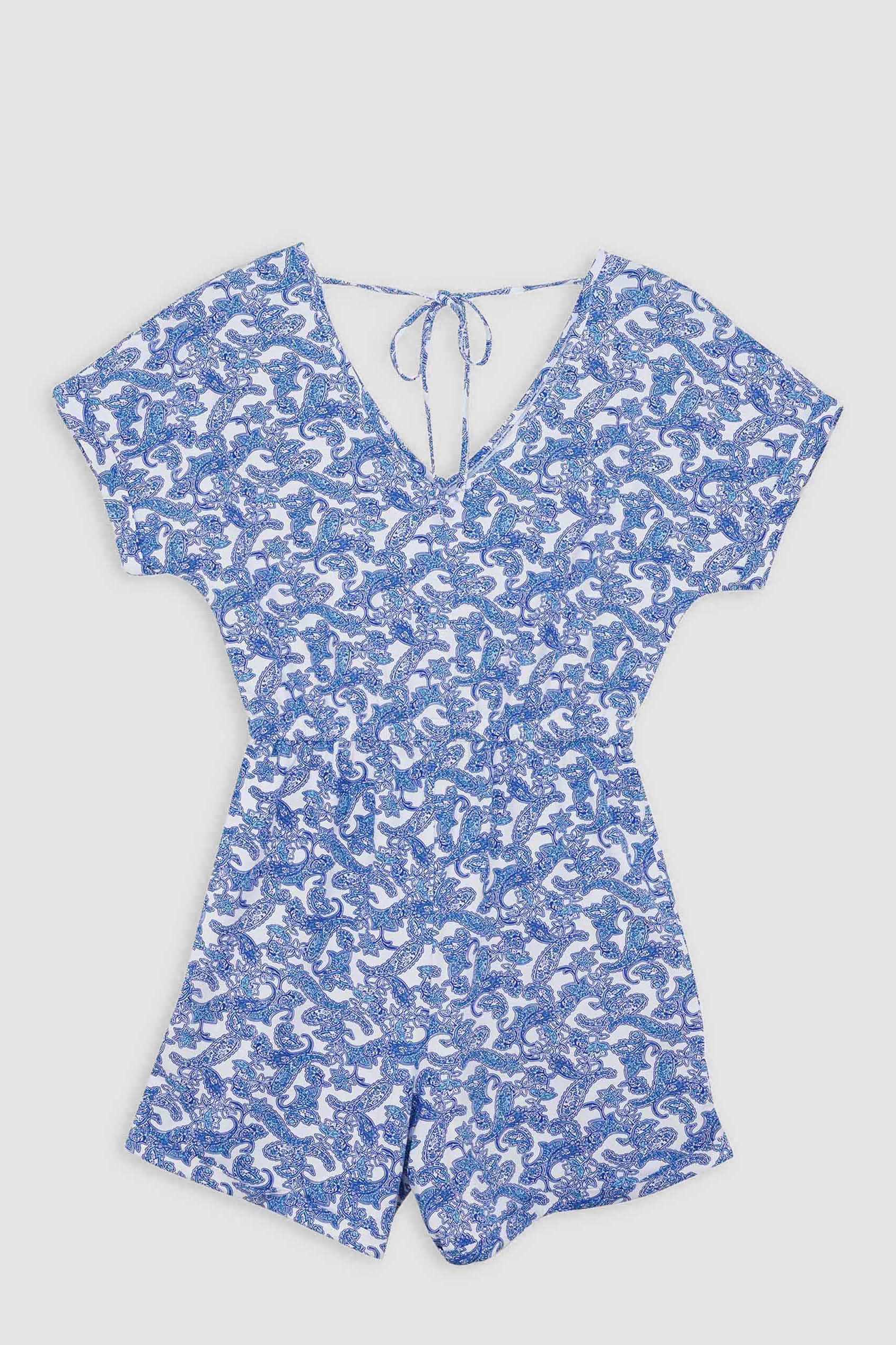 Roll up Sleeves AOP Play Suit
