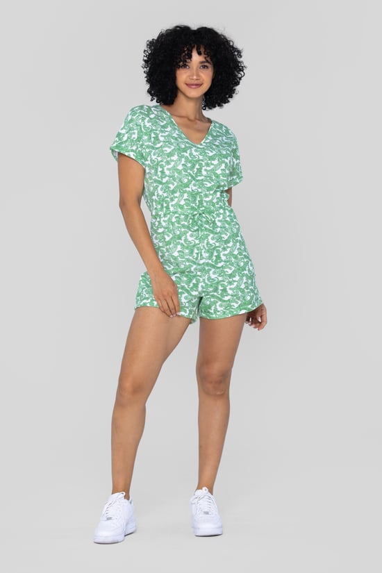 Roll up Sleeves AOP Play Suit