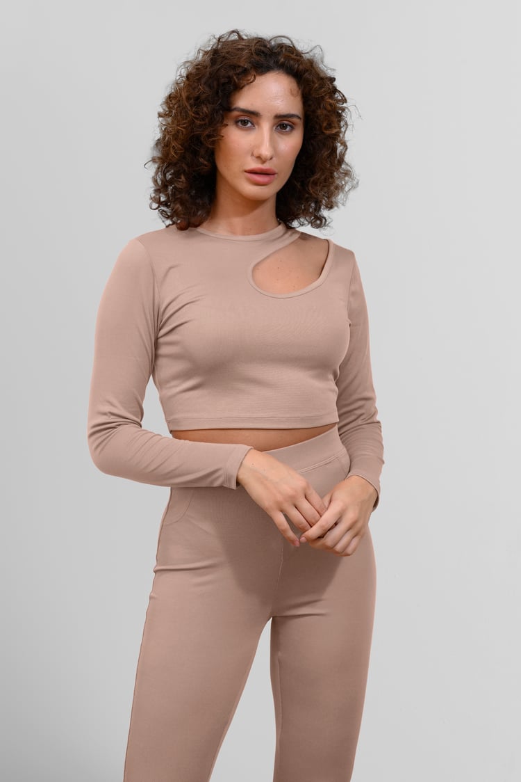 Ribbed Crop Top & High Waist Leggings Set