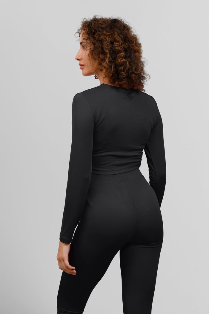Ribbed Crop Top & High Waist Leggings Set