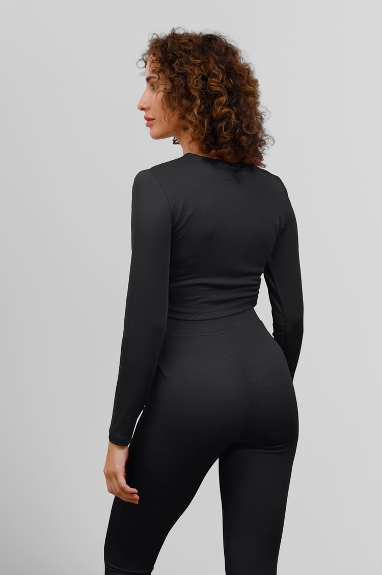 Ribbed Crop Top & High Waist Leggings Set