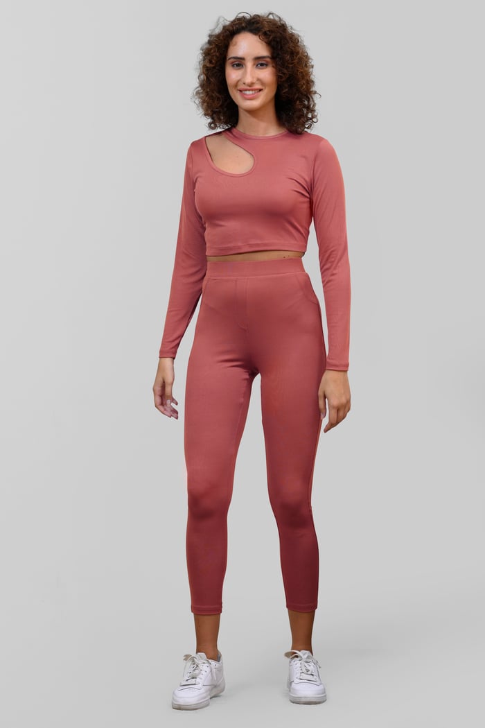Ribbed Crop Top & High Waist Leggings Set