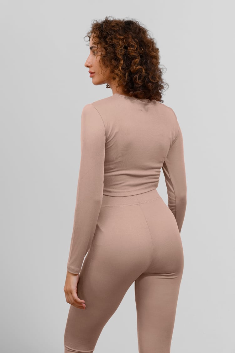 Ribbed Crop Top & High Waist Leggings Set