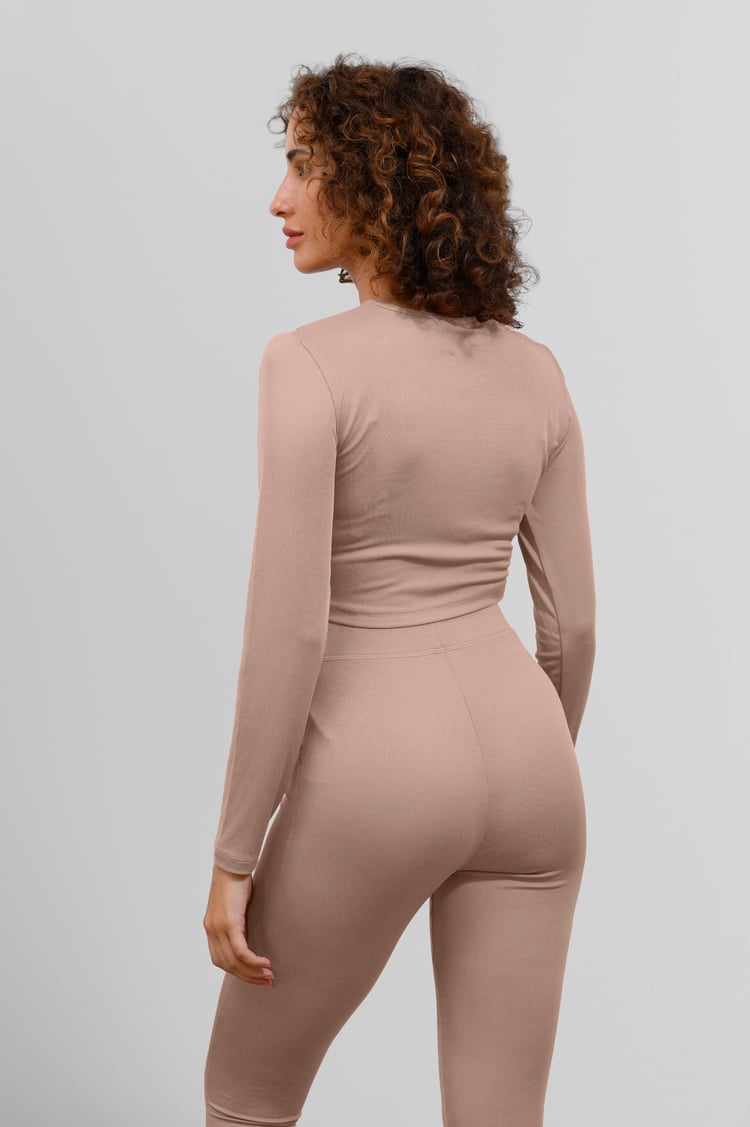 Ribbed Crop Top & High Waist Leggings Set