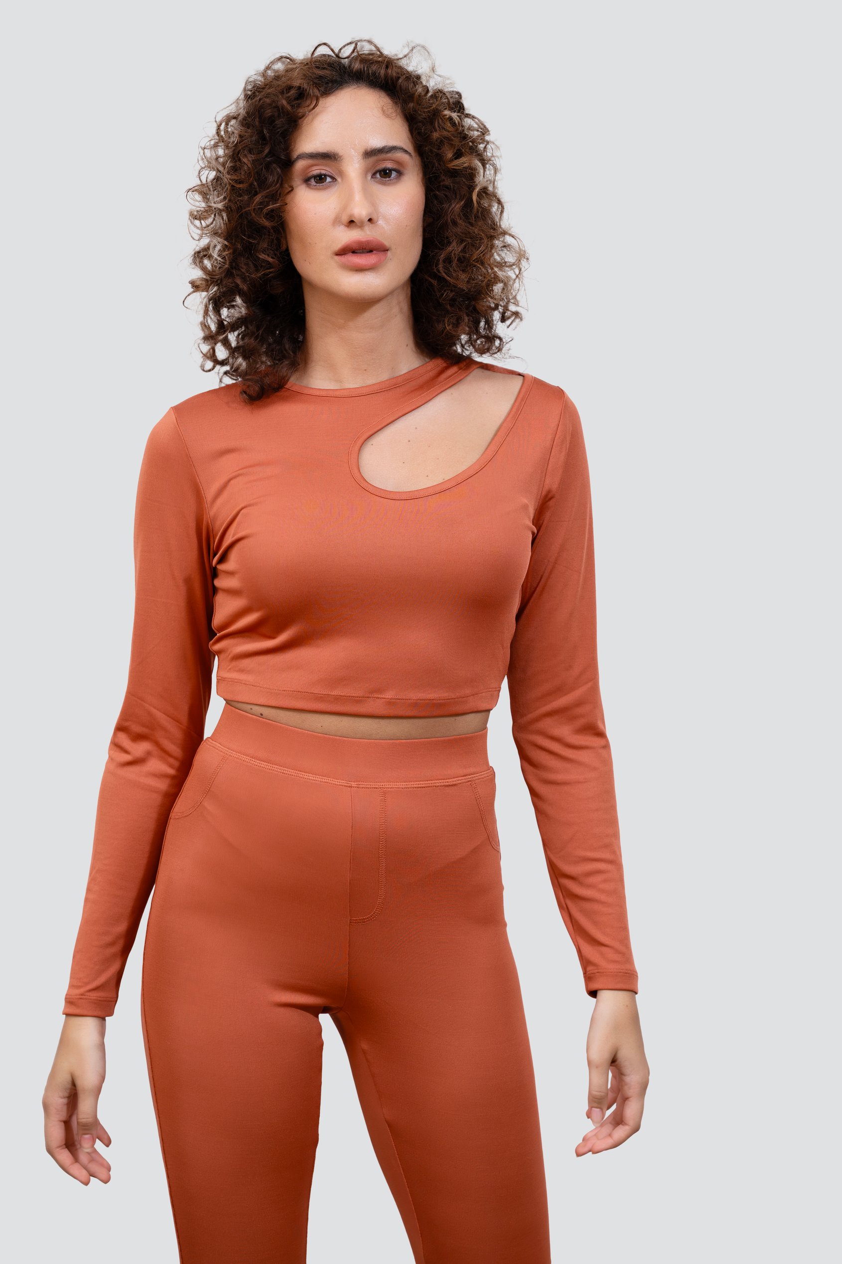 Ribbed Crop Top & High Waist Leggings Set