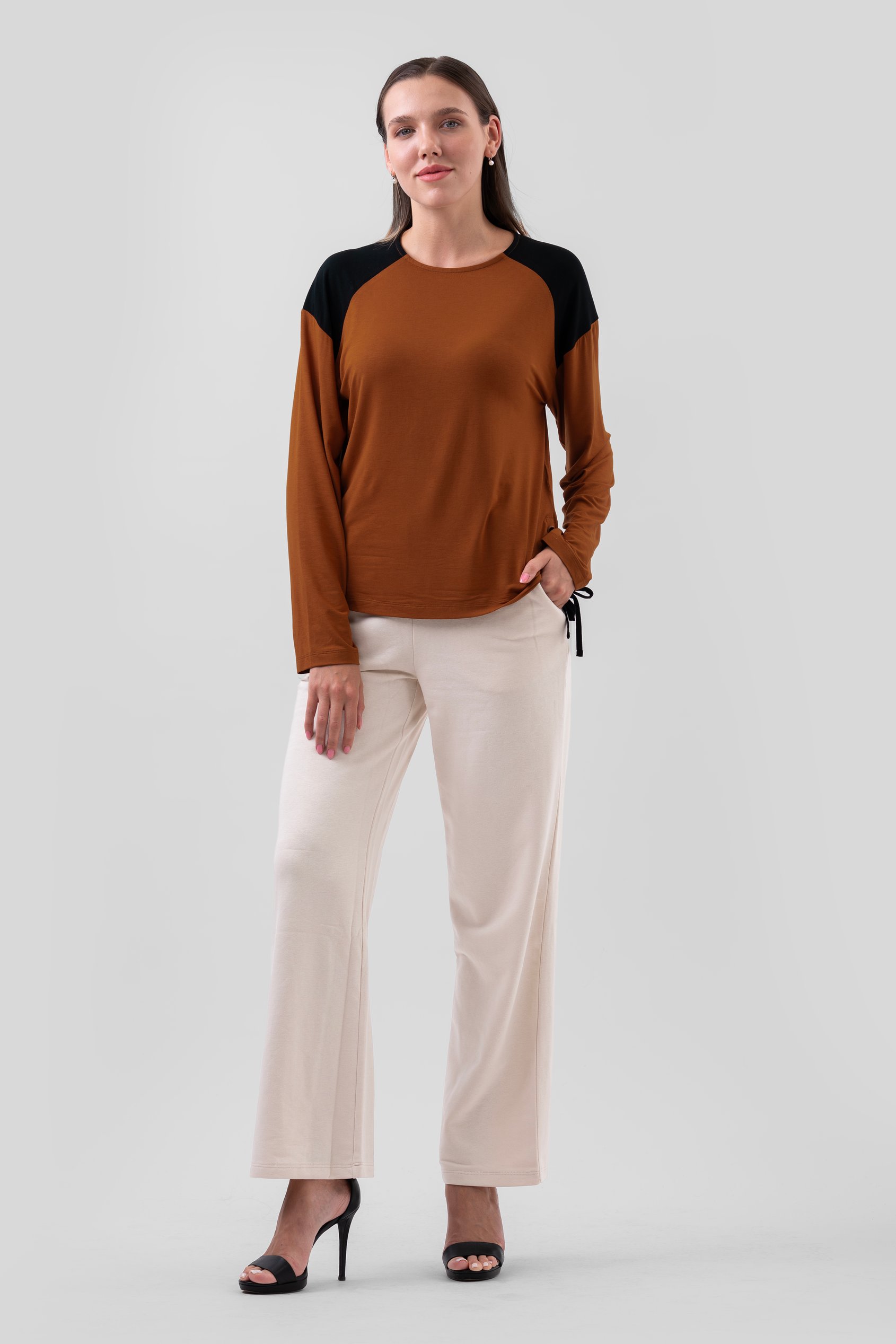 Womens Colour Block Raglan Sleeve Tops