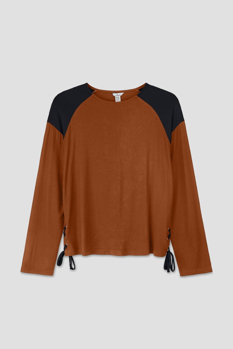 Womens Colour Block Raglan Sleeve Tops