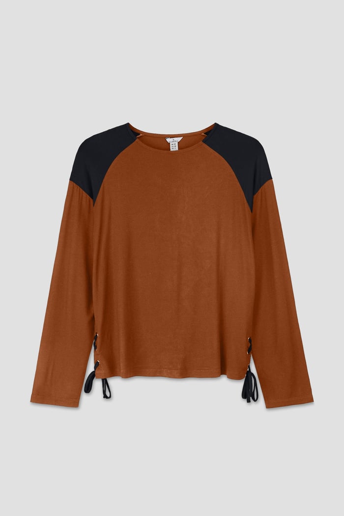 Womens Colour Block Raglan Sleeve Tops