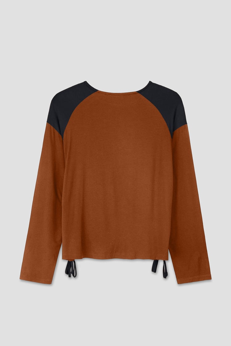 Womens Colour Block Raglan Sleeve Tops