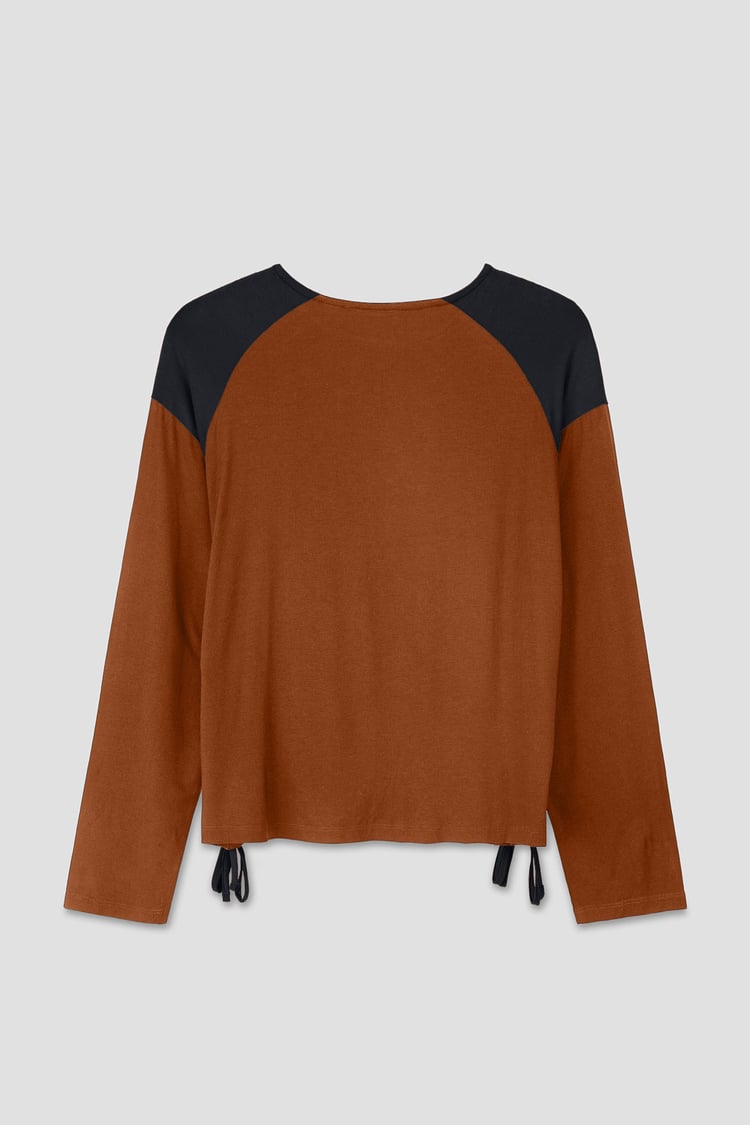 Womens Colour Block Raglan Sleeve Tops