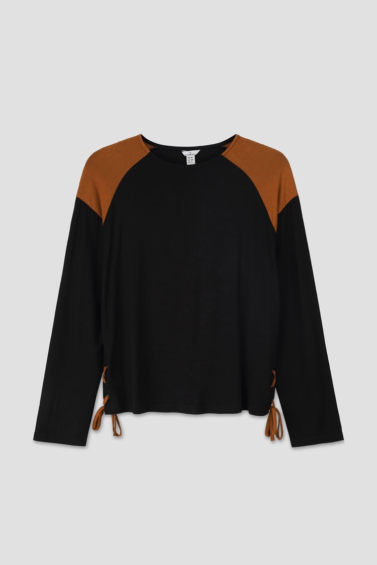 Womens Colour Block Raglan Sleeve Tops