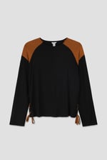 Womens Colour Block Raglan Sleeve Tops