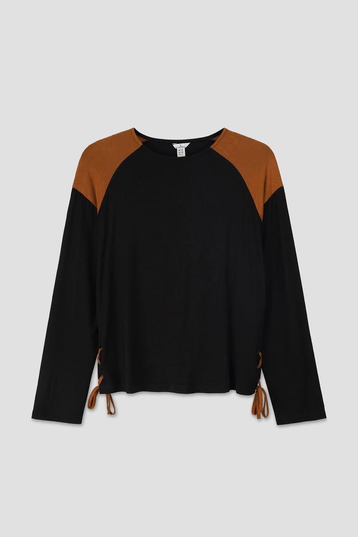 Womens Colour Block Raglan Sleeve Tops