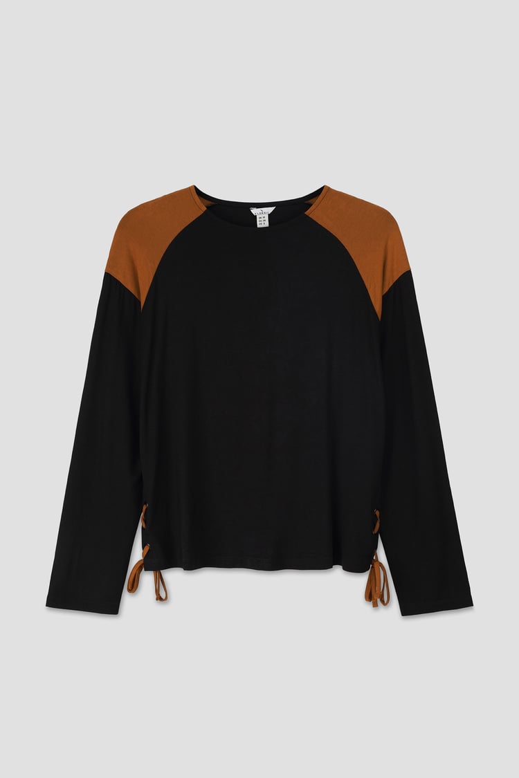 Womens Colour Block Raglan Sleeve Tops