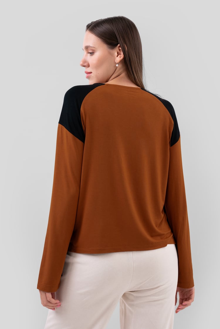 Womens Colour Block Raglan Sleeve Tops