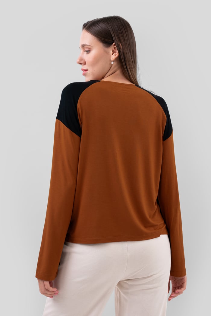 Womens Colour Block Raglan Sleeve Tops