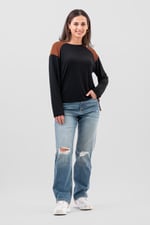 Womens Colour Block Raglan Sleeve Tops