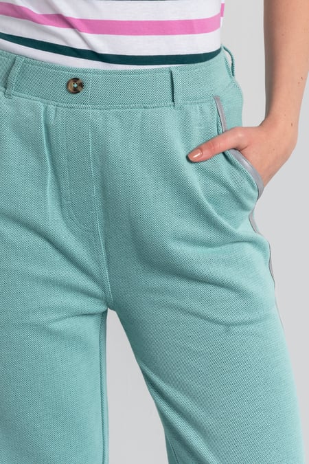 Blue Design Terry Trousers With Reflective Tape Detailing