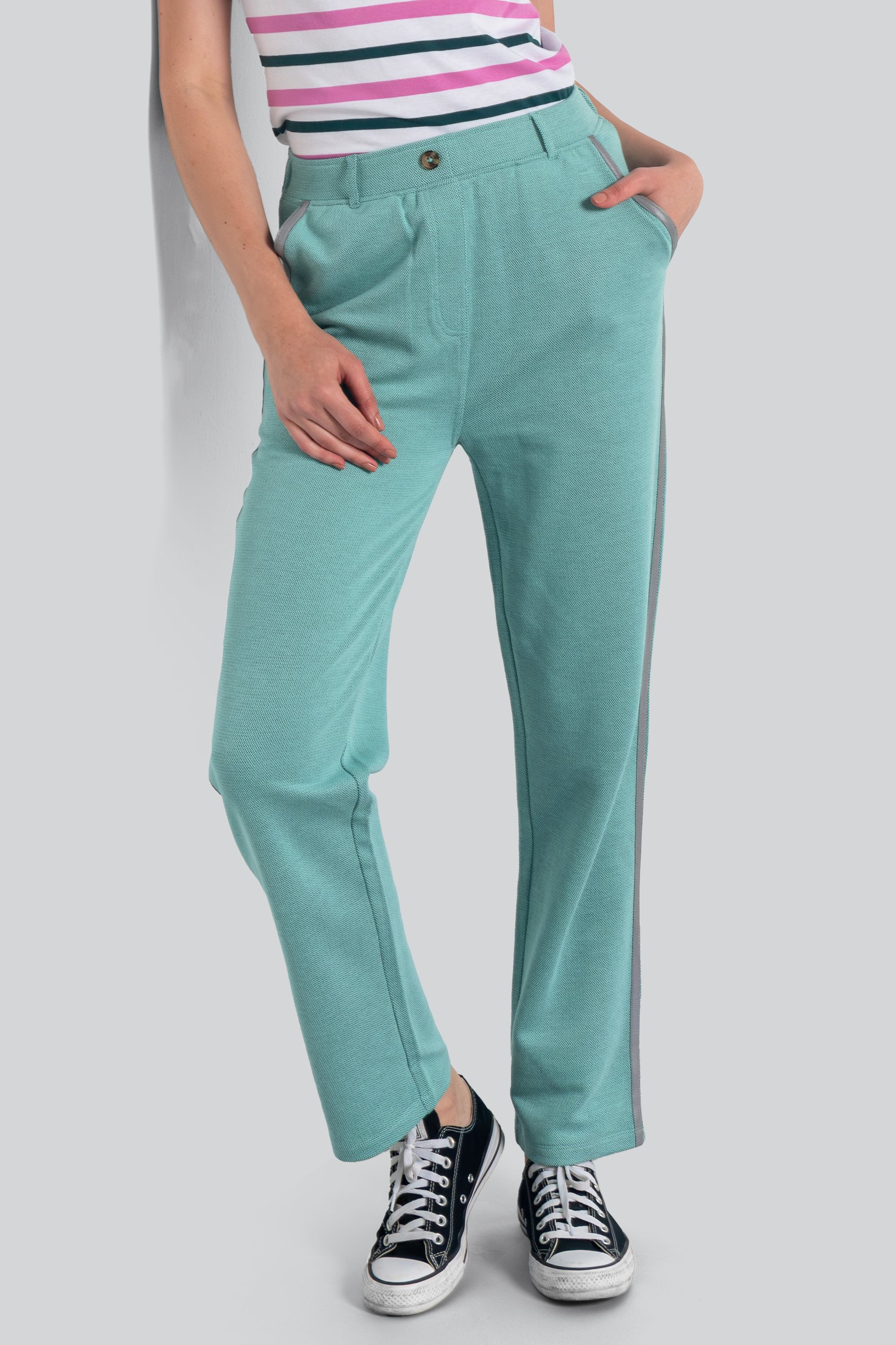 Design Terry Trousers With Reflective Tape Detailing