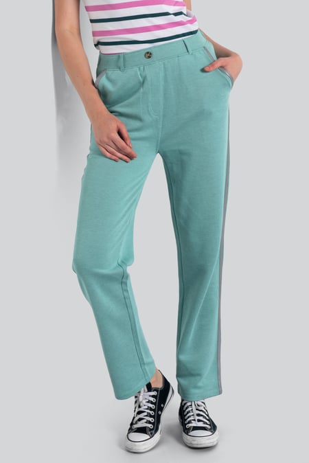 Blue Design Terry Trousers With Reflective Tape Detailing