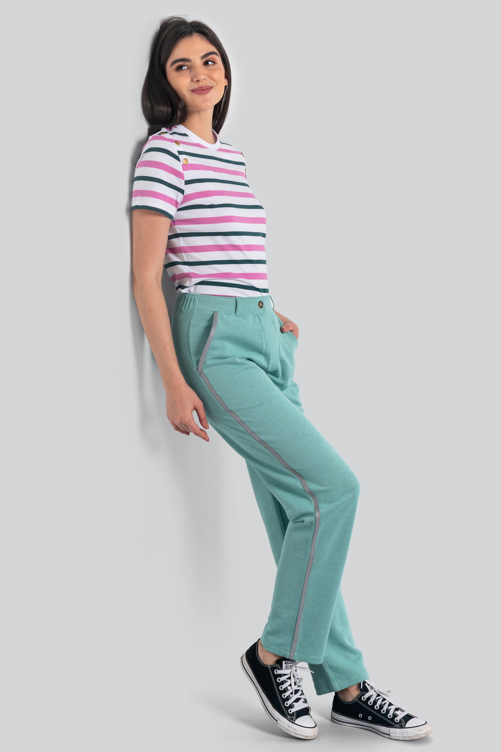 Design Terry Trousers With Reflective Tape Detailing