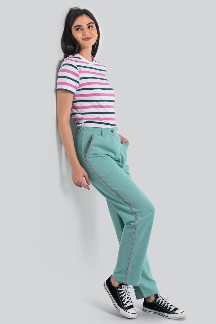 Design Terry Trousers With Reflective Tape Detailing