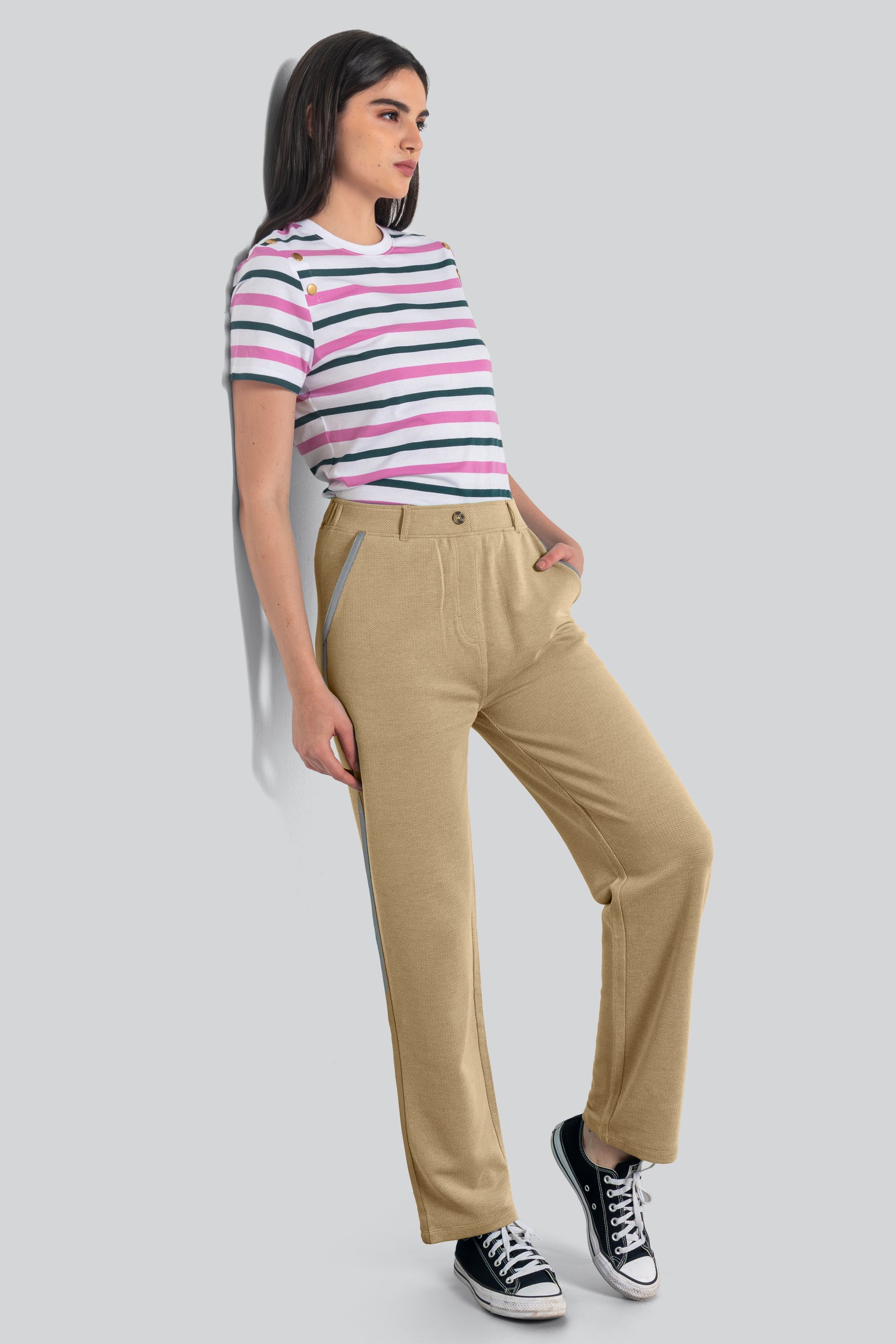 Design Terry Trousers With Reflective Tape Detailing