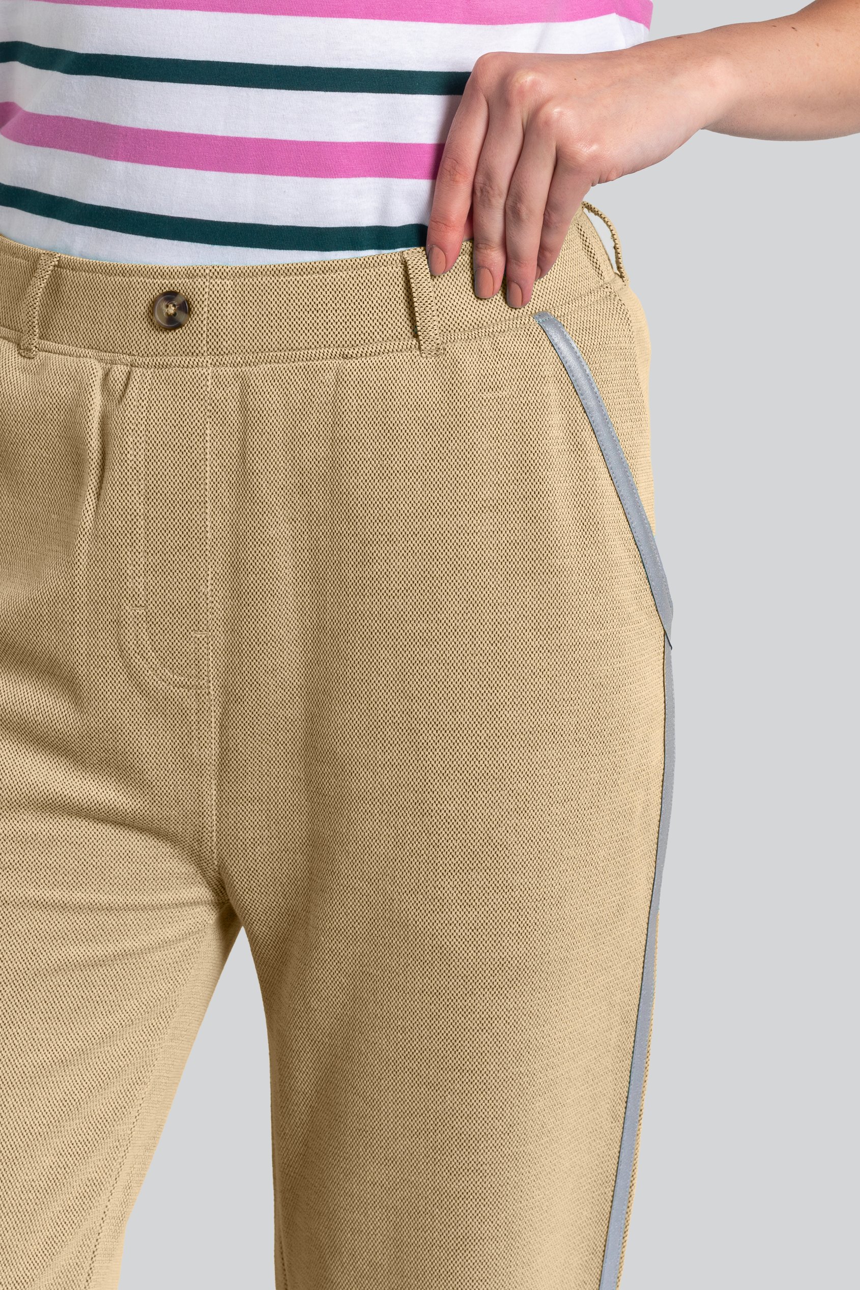 Design Terry Trousers With Reflective Tape Detailing