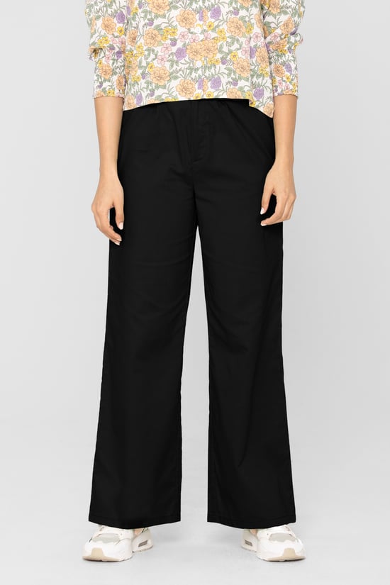 Wide Leg Woven Smart Trousers