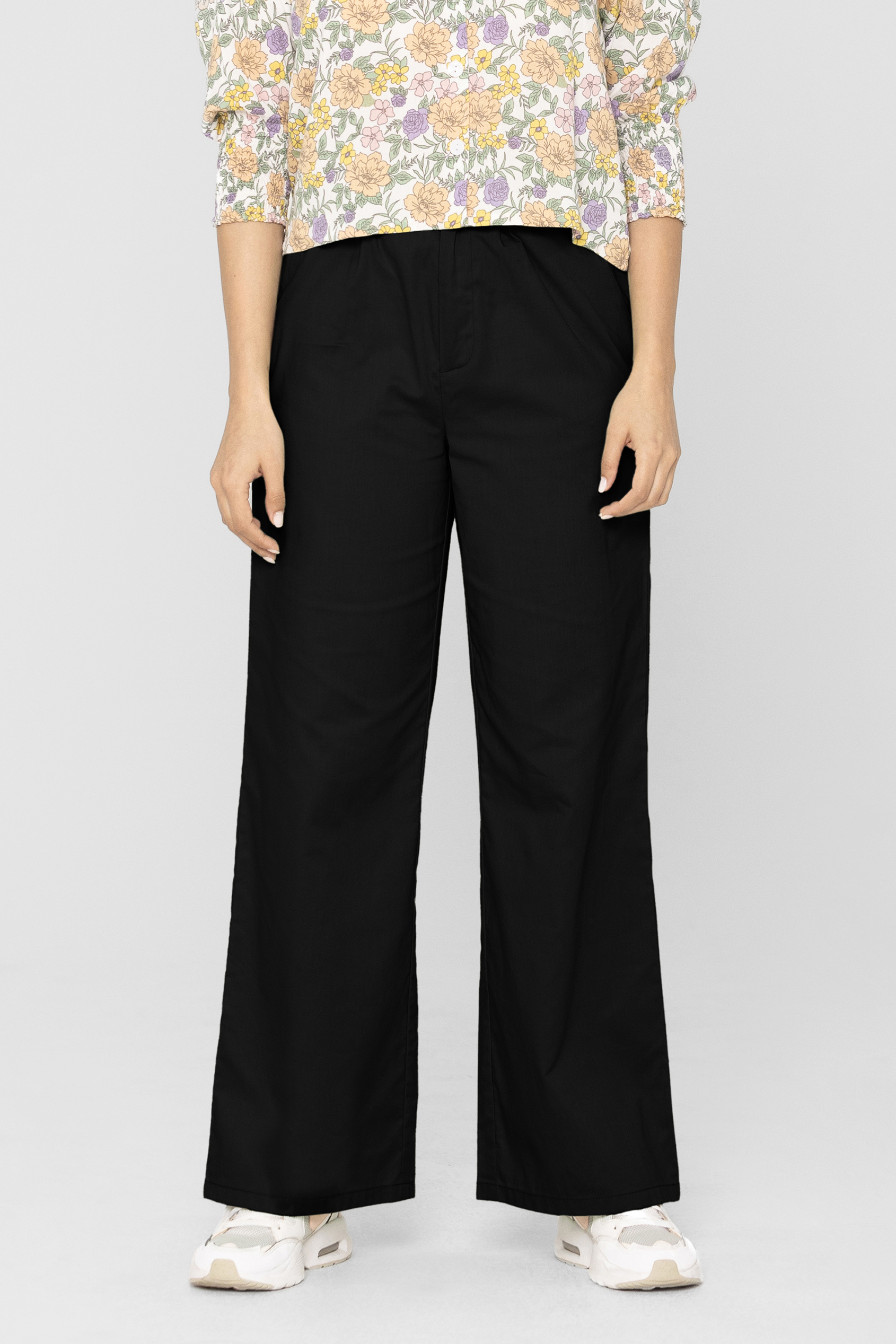 Wide Leg Woven Smart Trousers