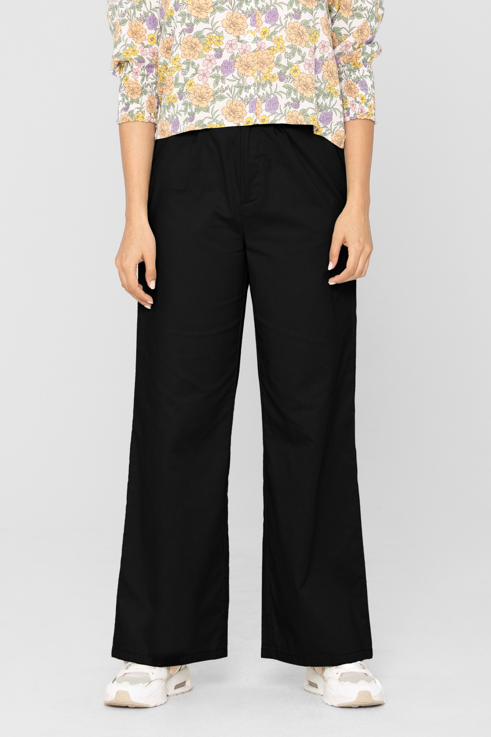 Wide Leg Woven Smart Trousers