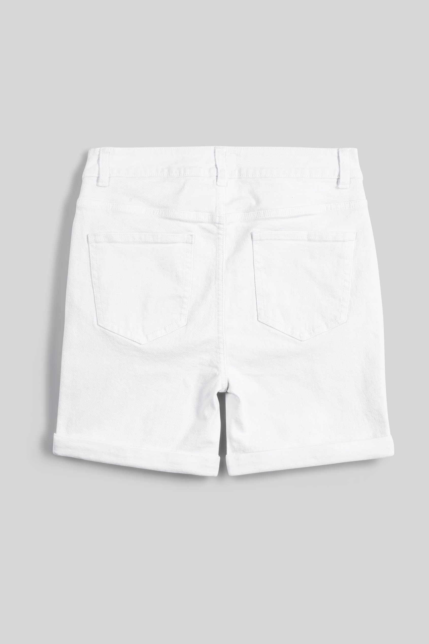 Turned Hem Stretch Denim Shorts