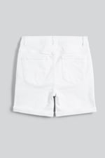 Turned Hem Stretch Denim Shorts