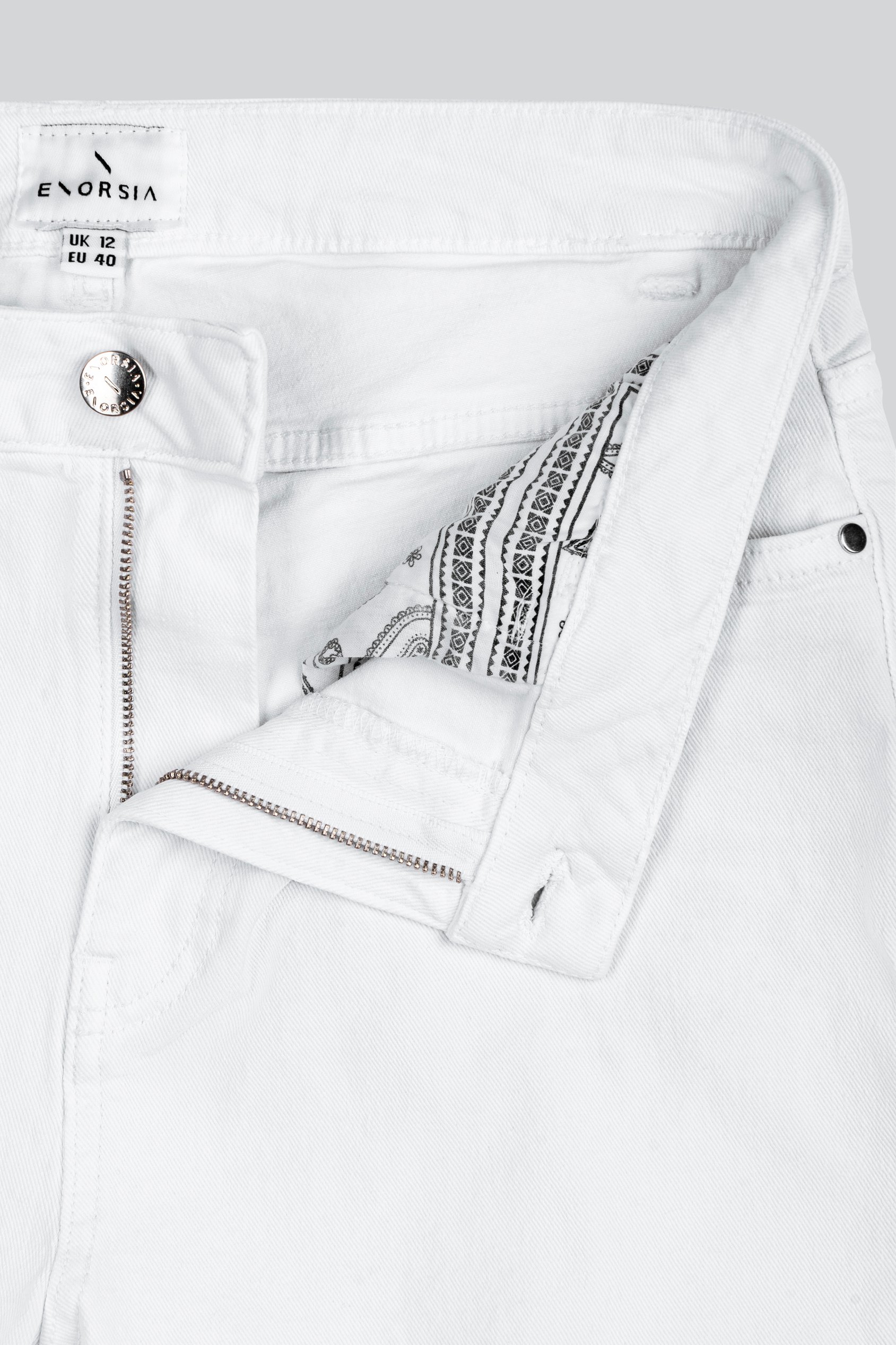 Turned Hem Stretch Denim Shorts