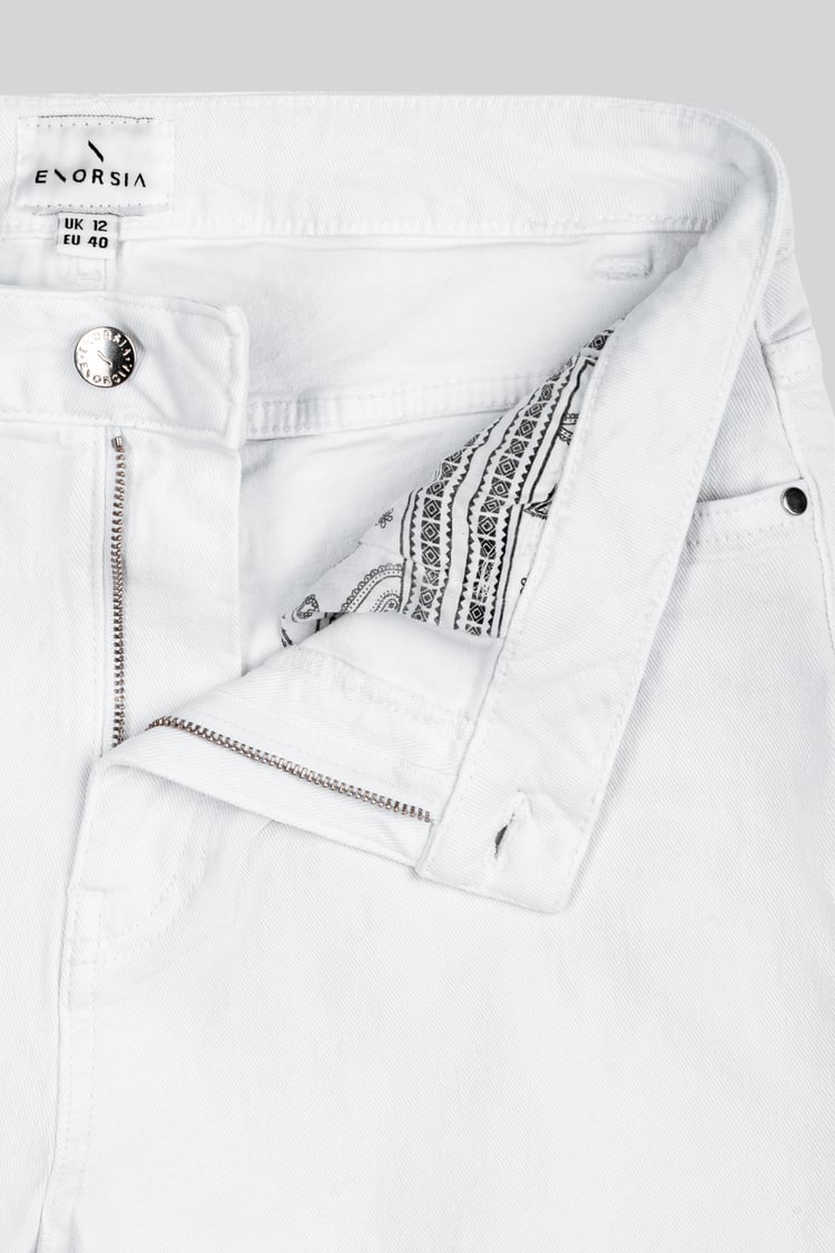 Turned Hem Stretch Denim Shorts