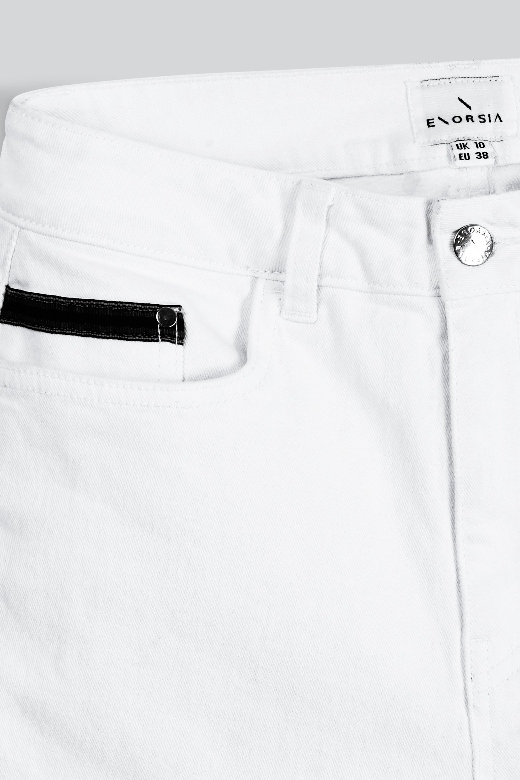 Turned Hem Stretch Denim Shorts