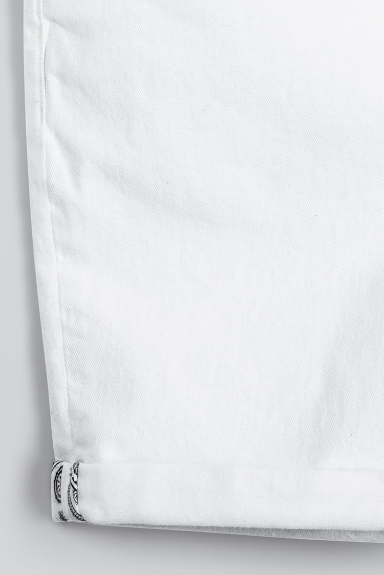 Turned Hem Stretch Denim Shorts