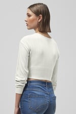 Twisted Front Pin Tuck Jersey Cropped Top