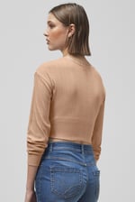 Twisted Front Pin Tuck Jersey Cropped Top