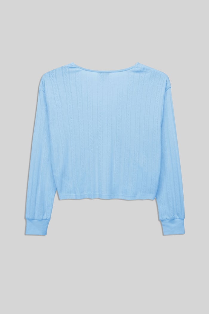 Twisted Front Pin Tuck Jersey Cropped Top