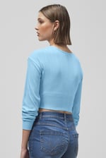 Twisted Front Pin Tuck Jersey Cropped Top