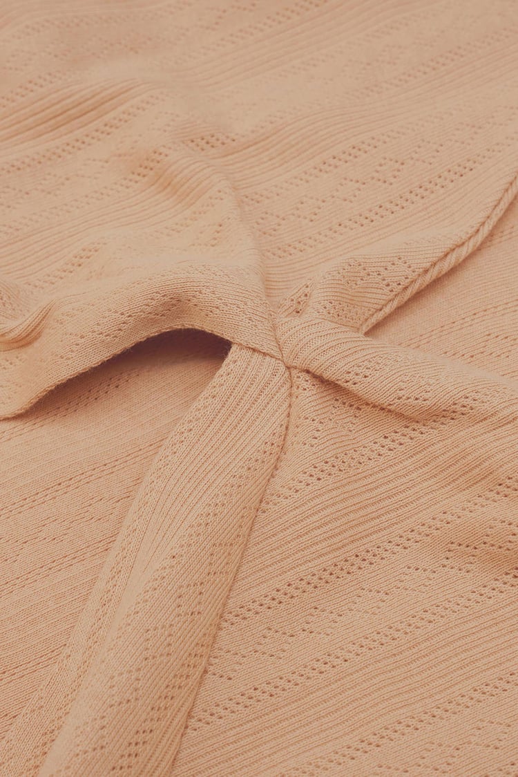 Twisted Front Pin Tuck Jersey Cropped Top