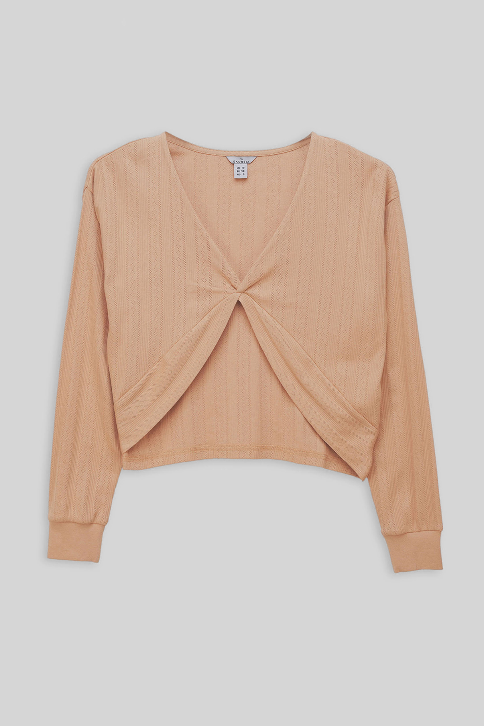 Twisted Front Pin Tuck Jersey Cropped Top