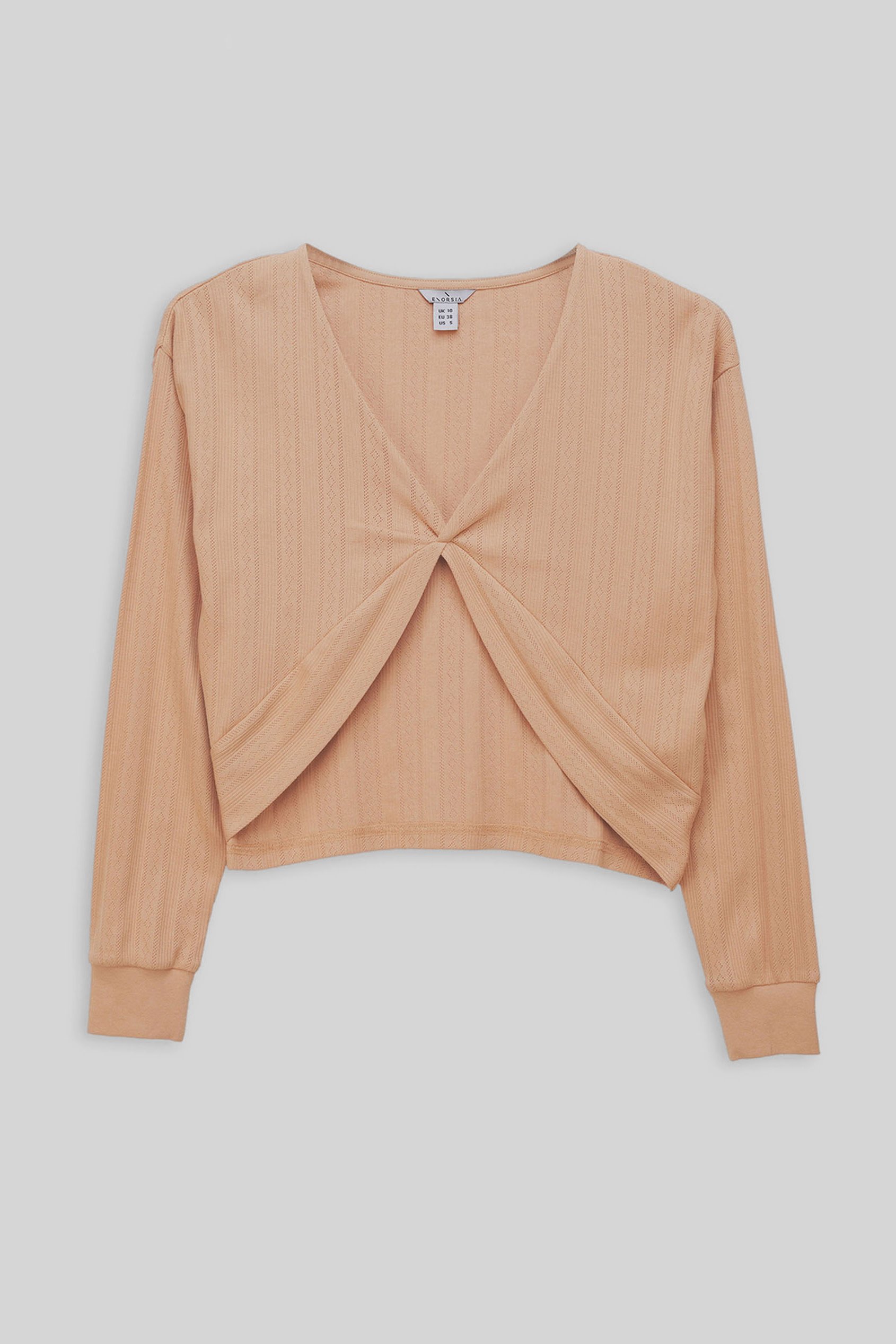 Twisted Front Pin Tuck Jersey Cropped Top