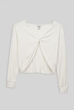 Twisted Front Pin Tuck Jersey Cropped Top