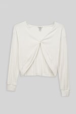 Twisted Front Pin Tuck Jersey Cropped Top