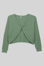 Twisted Front Pin Tuck Jersey Cropped Top